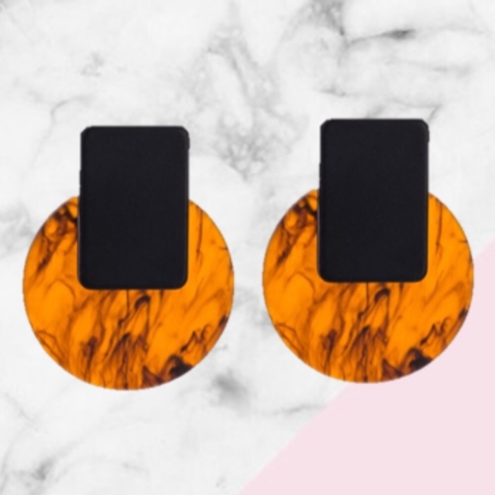 Geometric Acrylic Tortoiseshell Earrings - Picture 5 of 5